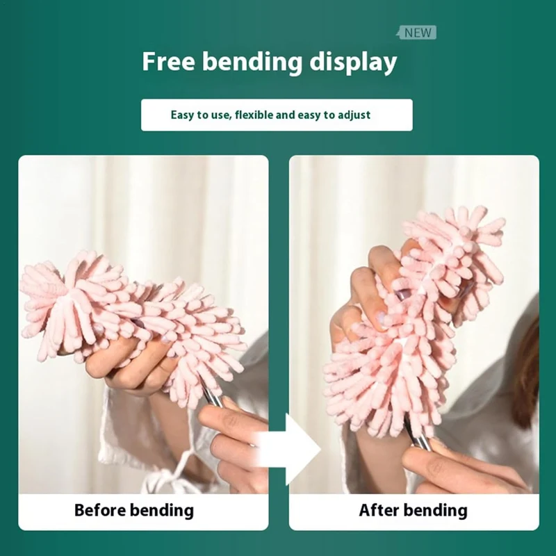 Balai télescopique en microfibre rose - Connu de TikTok