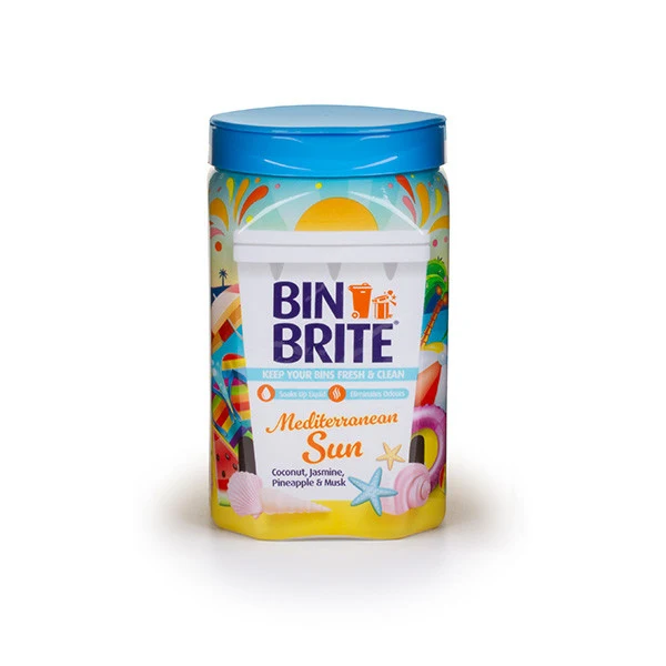 Bin Brite désodorisant pour poubelle | Soleil Méditerranéen (500 gram)