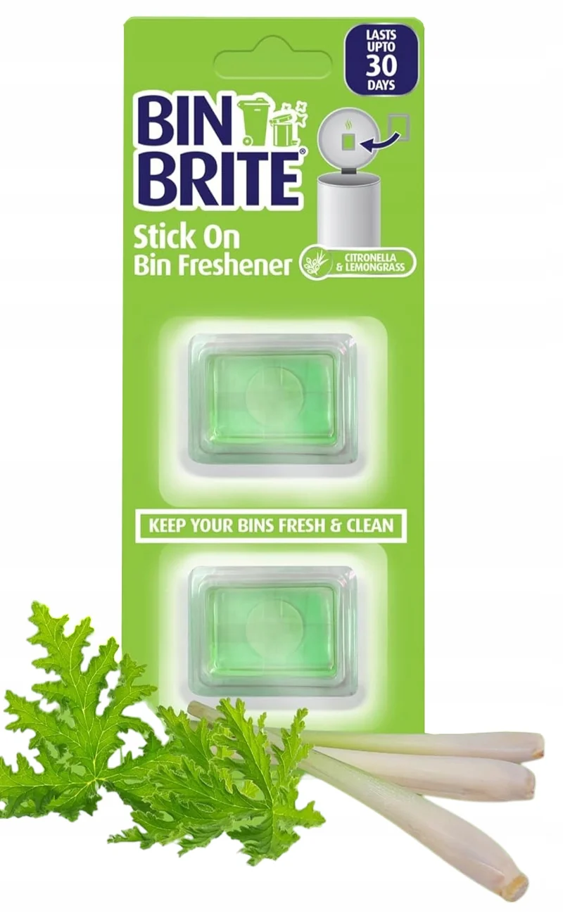 Désodorisant pour poubelle – Citronnelle & Citronnelle de Java | Autocollant | Jusqu'à 30 jours de fraîcheur