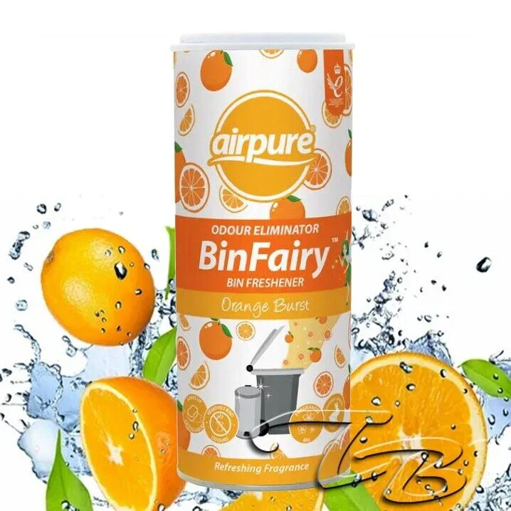 Airpure Bin Fairy – Orange Burst Désodorisant et Éliminateur d'Odeurs pour Poubelle