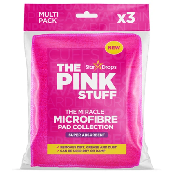 The Pink Stuff Microfibres absorbantes pour nettoyage - 3 pièces