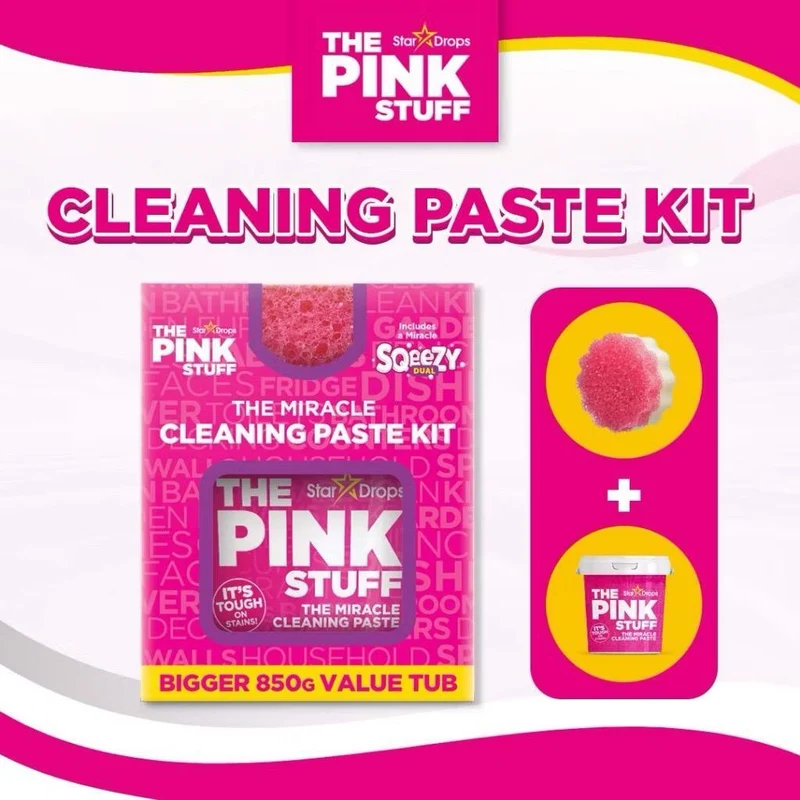 The Pink Stuff Kit de pâte miracle de nettoyage - 850g + éponge
