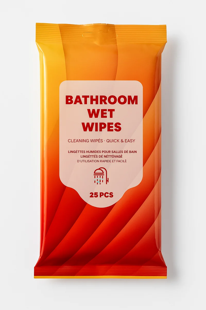 Lingettes humides pour salle de bain – 25 pièces – Lingettes nettoyantes humides pour salle de bain – Nettoyage rapide et hygiénique