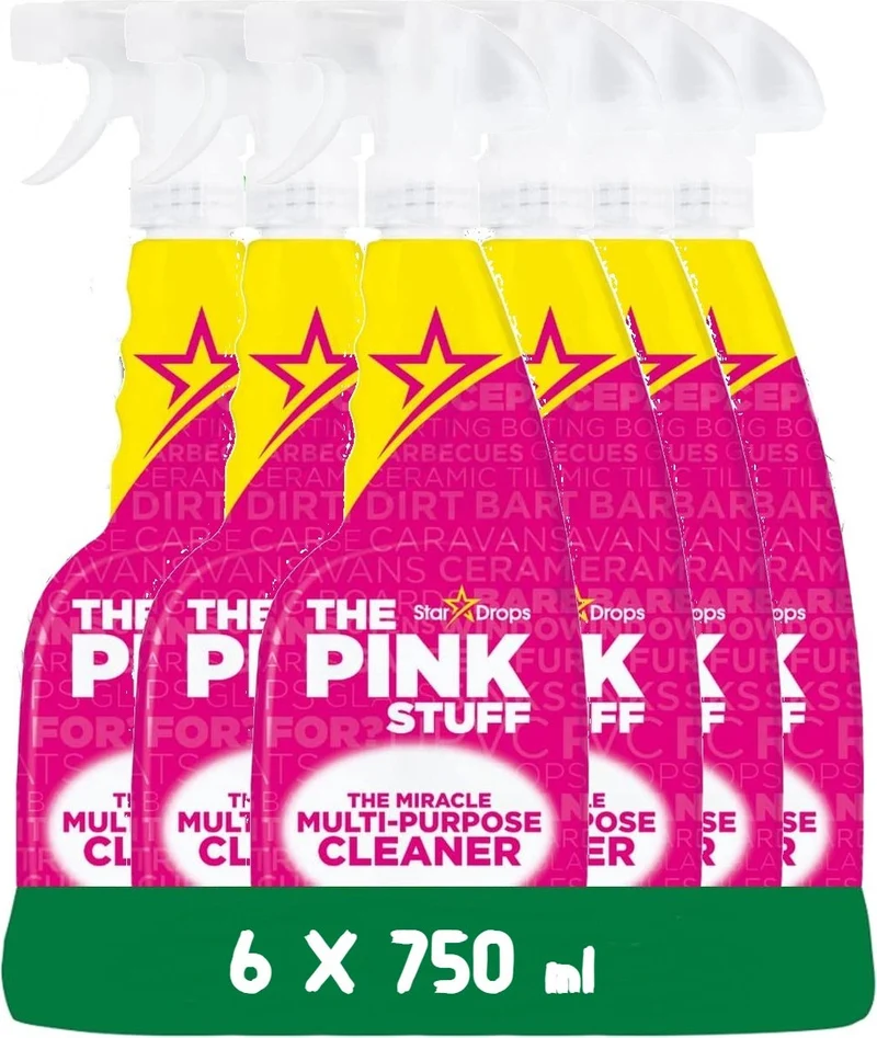 The Pink Stuff Spray nettoyant tout usage - 6 x 750 ml pack avantageux - Écologique