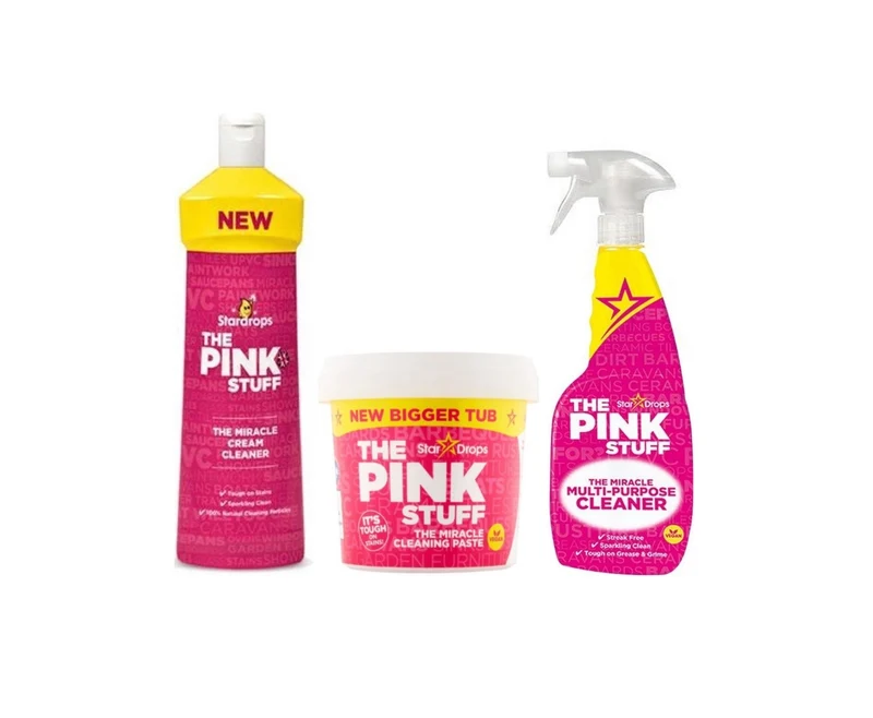 Stardrops The Pink Stuff Pack - Nettoyant crème 500ml + Pink Stuff Pâte 850g + Spray nettoyant multi-usages 750ml