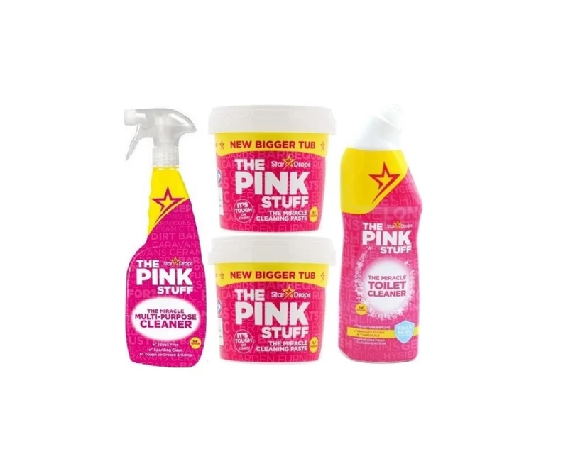 Stardrops The Pink Stuff Mega Pack - 2x pâte nettoyante 850gr + nettoyant WC + spray multi-usage