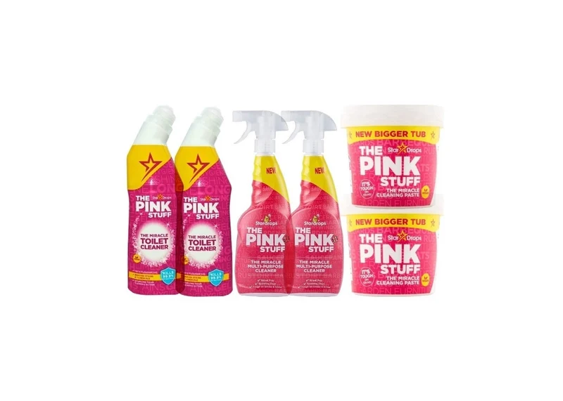 The Pink Stuff Pack Ultime - 2x Spray 750 ml - 2x Nettoyant WC 750 ml - 2x Miracle Paste 850 grammes