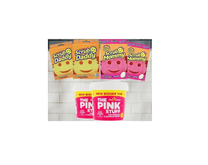Ensemble Scrub Daddy & The Pink Stuff - Scrub Mommy, Scrub Daddy, 2x 850g Pâte