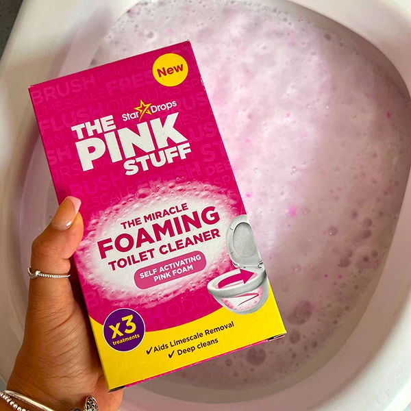 The Pink Stuff | La poudre miracle moussante pour toilettes | Poudre nettoyante pour toilettes | 9 x 100 grammes