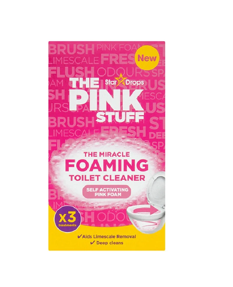 The Pink Stuff | La poudre miracle moussante pour toilettes | Poudre nettoyante pour toilettes | 3 x 100 grammes