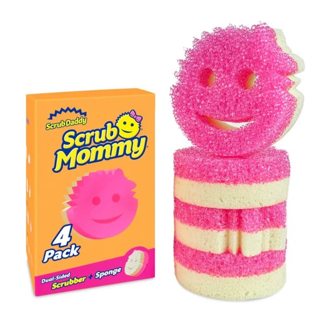 Éponges Scrub Daddy | Scrub Mommy roses (4 pièces)