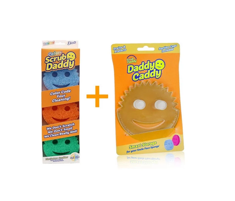 Scrub Daddy 3 pack Scrub Daddy avec support