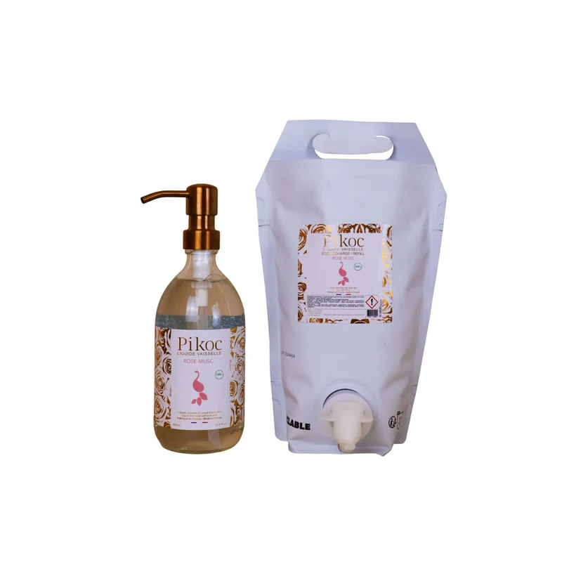 Liquide Vaisselle et son Éco-recharge - Rose Musc