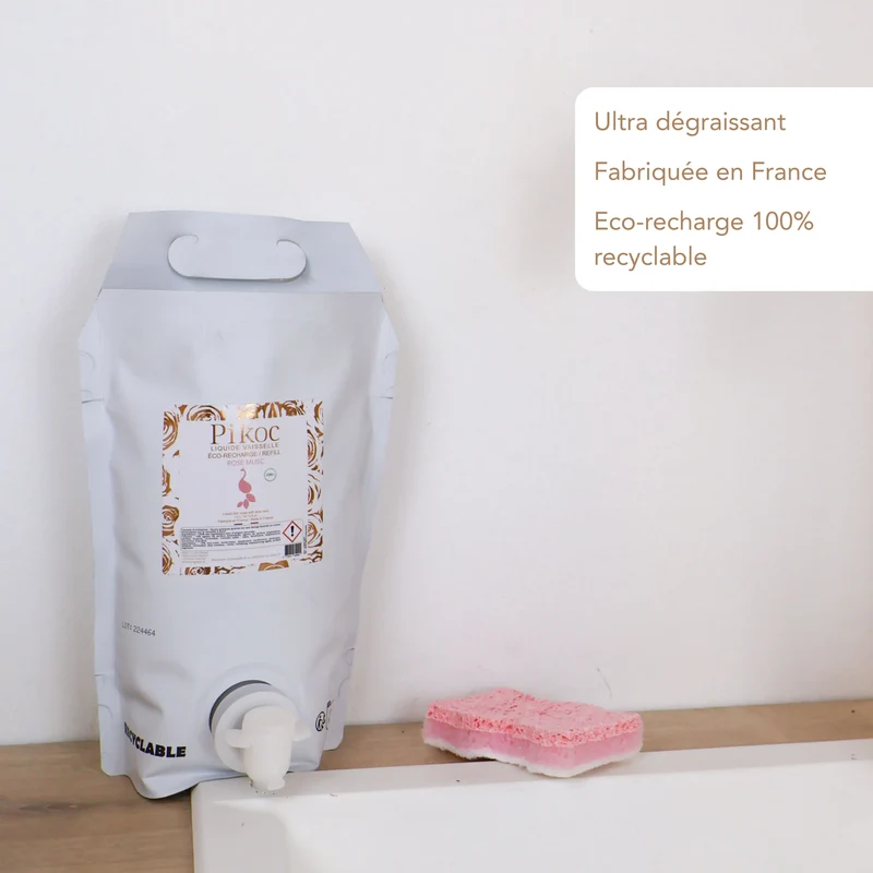 Éco-recharge liquide vaisselle Rose Musc 1,5L