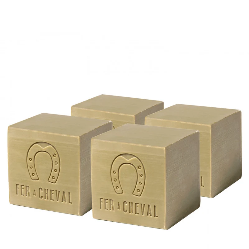 Lot de 4 Savons de Marseille Cube Pur Olive Sans Étui 300g