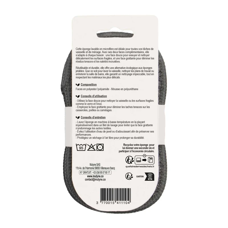 Éponges lavables microfibre (2 pièces)