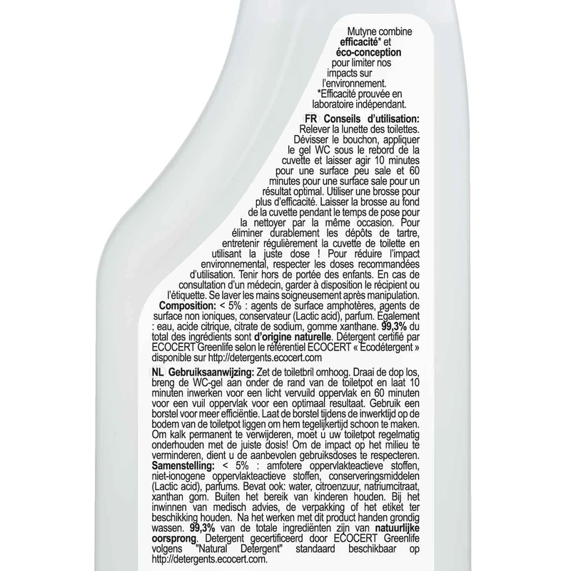 Éco-recharge Gel WC Eucalyptus & Bergamote 10L