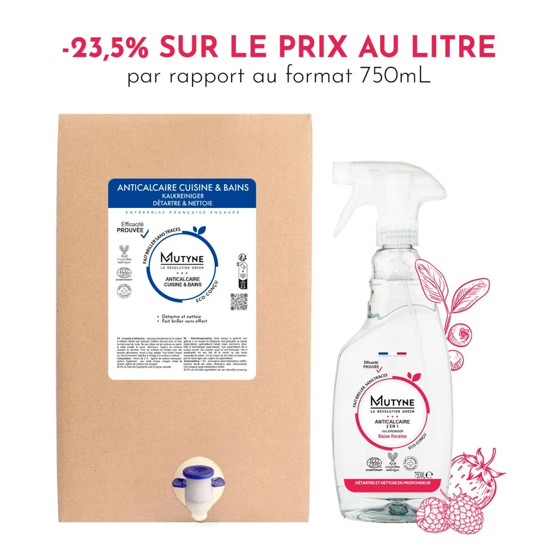 Éco-recharge Spray anticalcaire Cuisine & Bains 10L