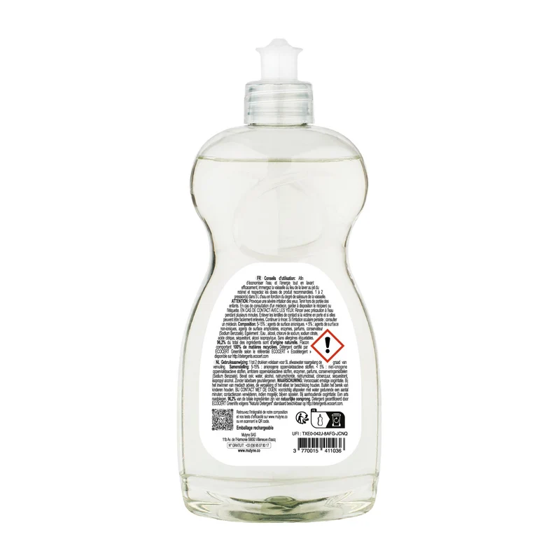 Liquide Vaisselle Désincrustant Zeste de Mandarine 500 mL