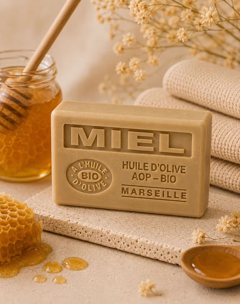 Savon à l'huile d'olive bio parfumé au Miel 125g