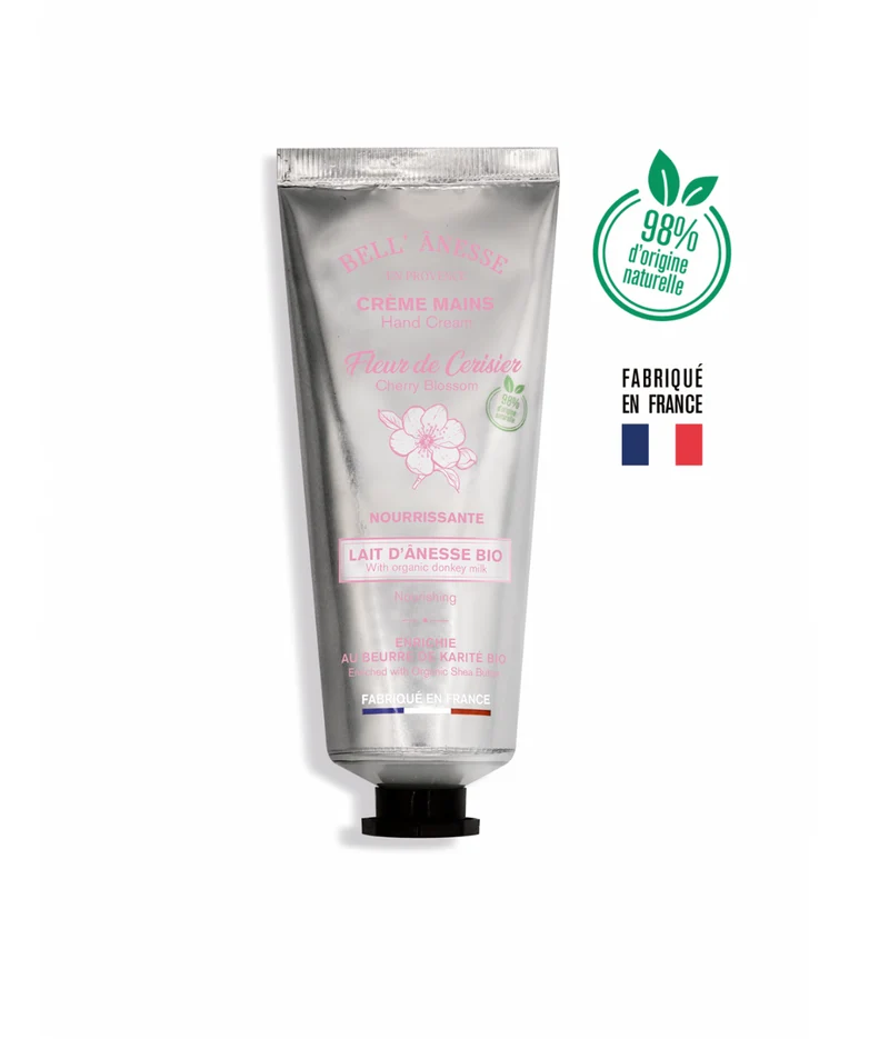 Crème pour les mains au lait d'ânesse et Fleur de Cerisier 75ml