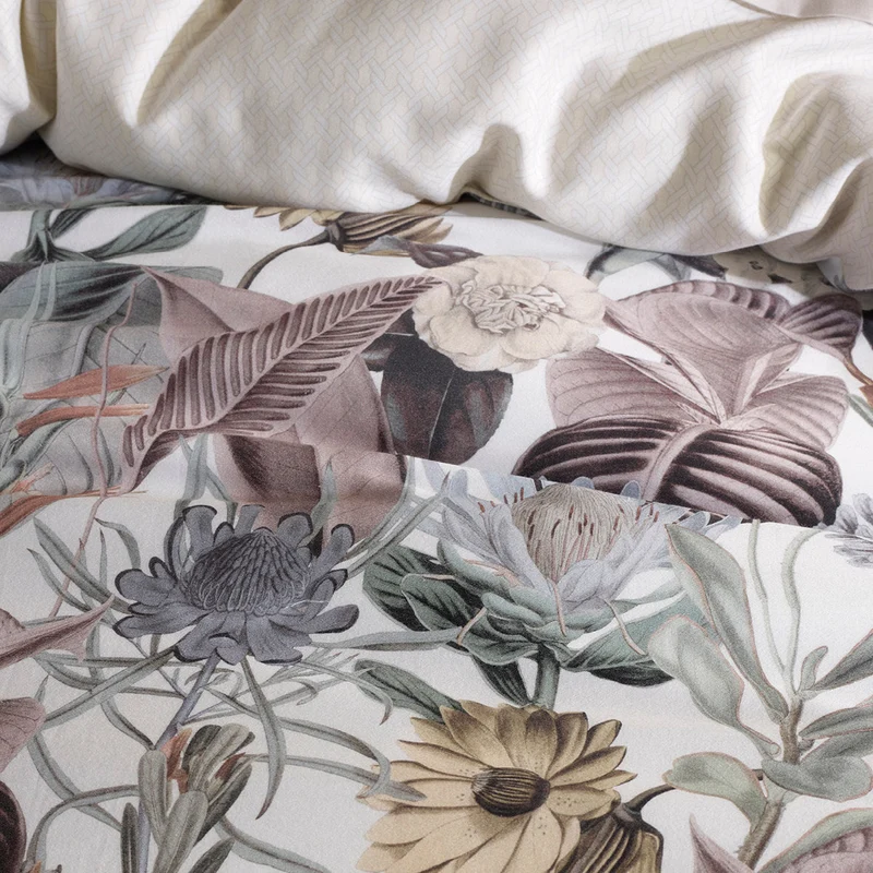 Housse de couette satin de coton - Garden taupe