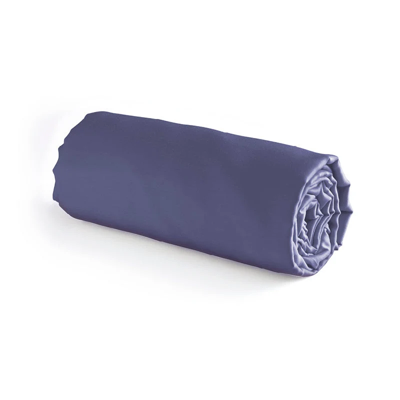 Drap-housse satin de coton - Bleu