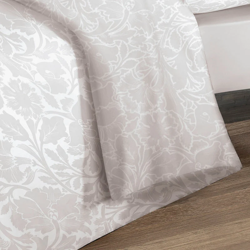 Housse de couette + taie(s) d'oreiller satin de coton - Arabesque Taupe