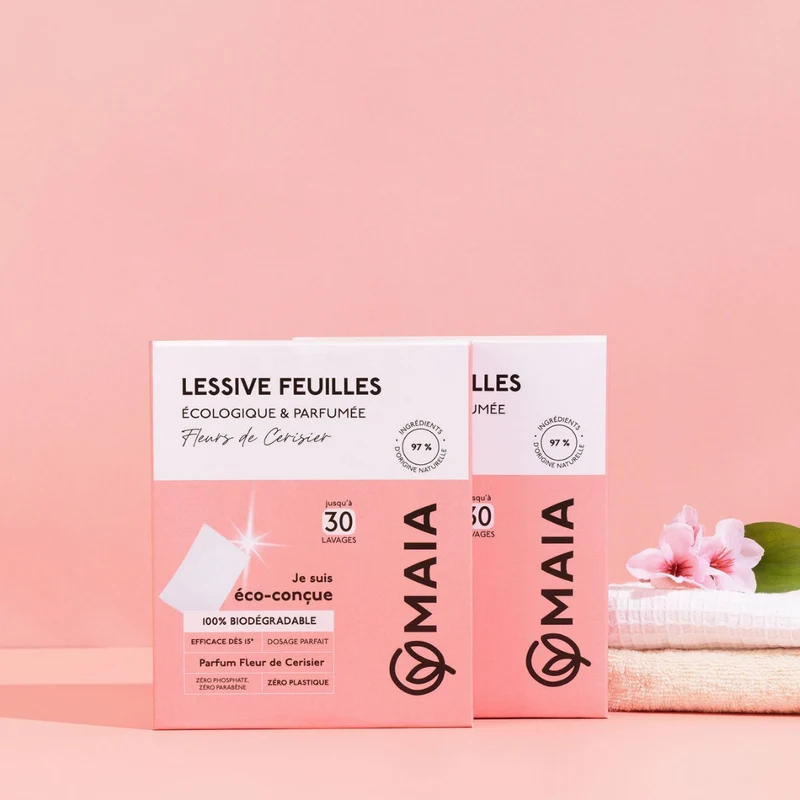 Lessive Feuilles Écologique Fleurs de Cerisier - 60 lavages