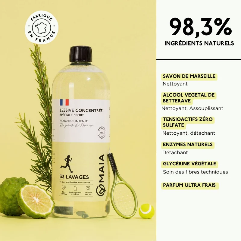 Lessive Spéciale Sport Fraîcheur Intense Bergamote & Romarin