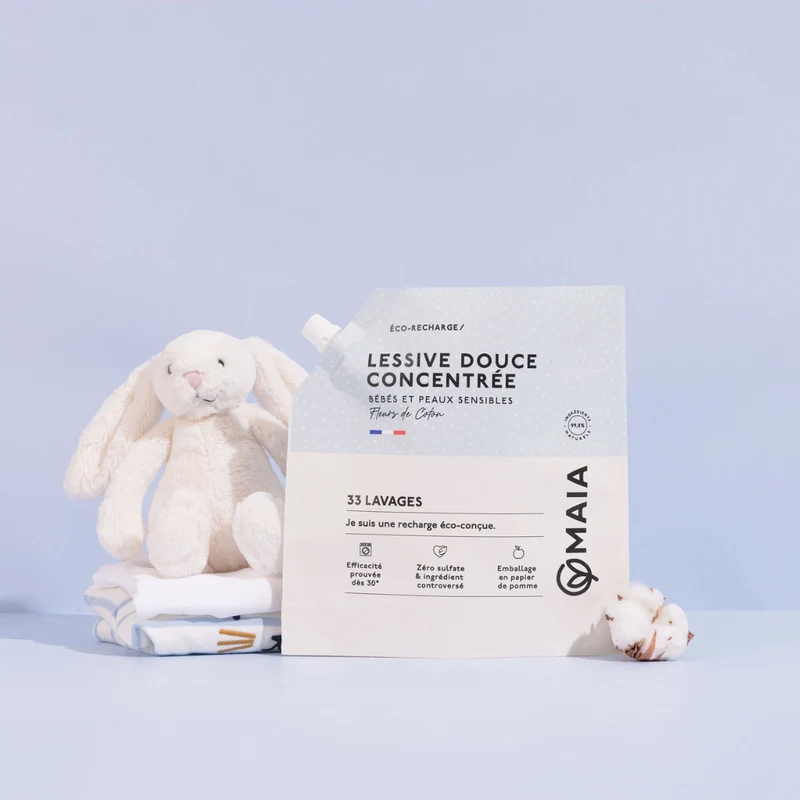 Trio Lessives Bébés & Peaux Sensibles Fleurs de coton - 99 lavages