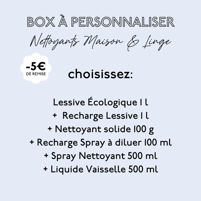 Votre Box à personnaliser Nettoyants Maison & Linge - 6 produits
