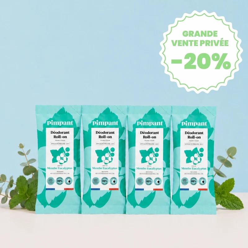 Recharges Déodorant Roll-On Menthe Eucalyptus (x4)