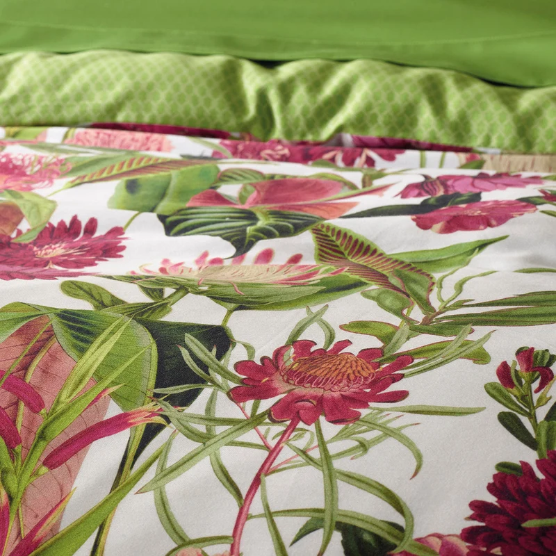 Drap-housse satin de coton - Garden Micro vert