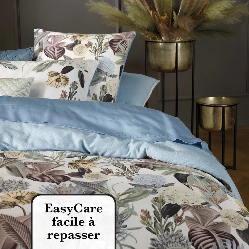 Drap plat satin de coton - Blue clair