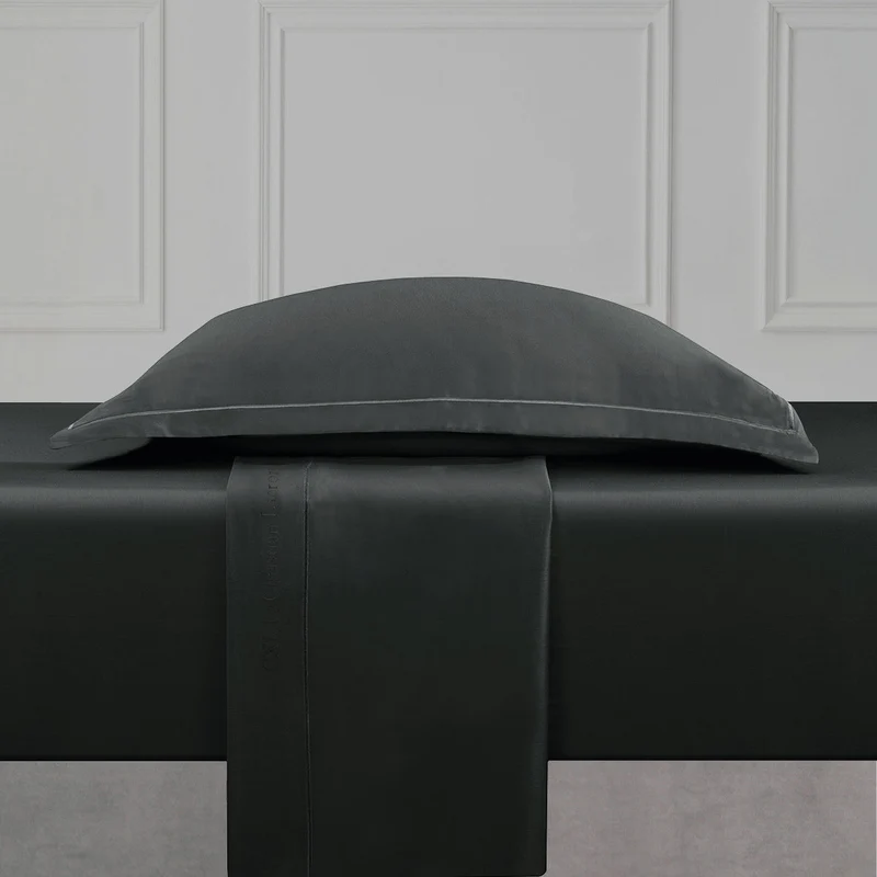 Drap plat satin de coton - Uni 1 baratta Gris 03