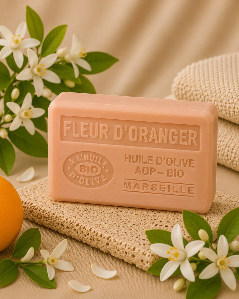 Savon à l'huile d'olive Bio parfumé à la Fleur d'Oranger 125g