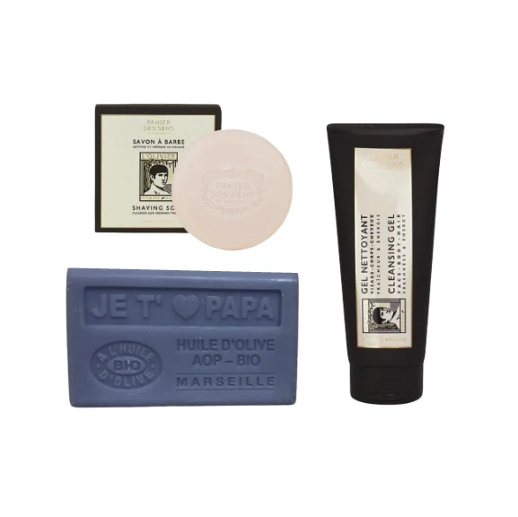 Kit: Savon Je t'aime Papa + Savon À Barbe + Gel Nettoyant