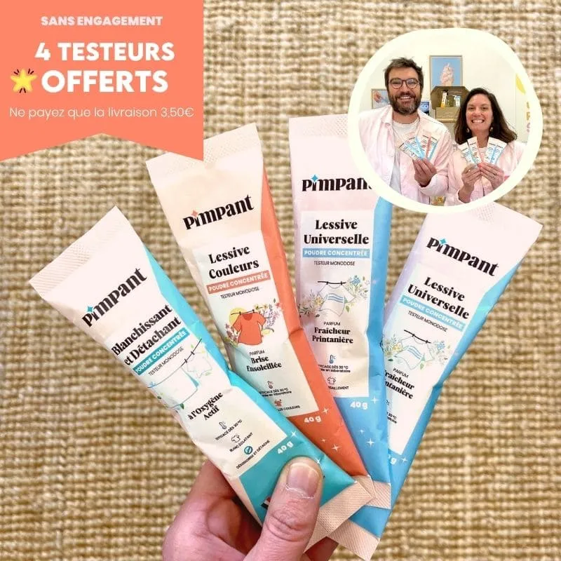 4 Testeurs Offerts de Lessive (8 doses) - Abonnement sans engagement