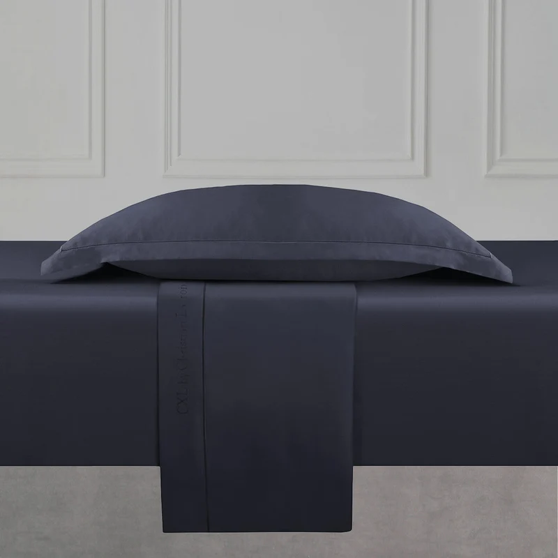Ensemble de draps satin de coton - Uni 1 baratta Bleu 07