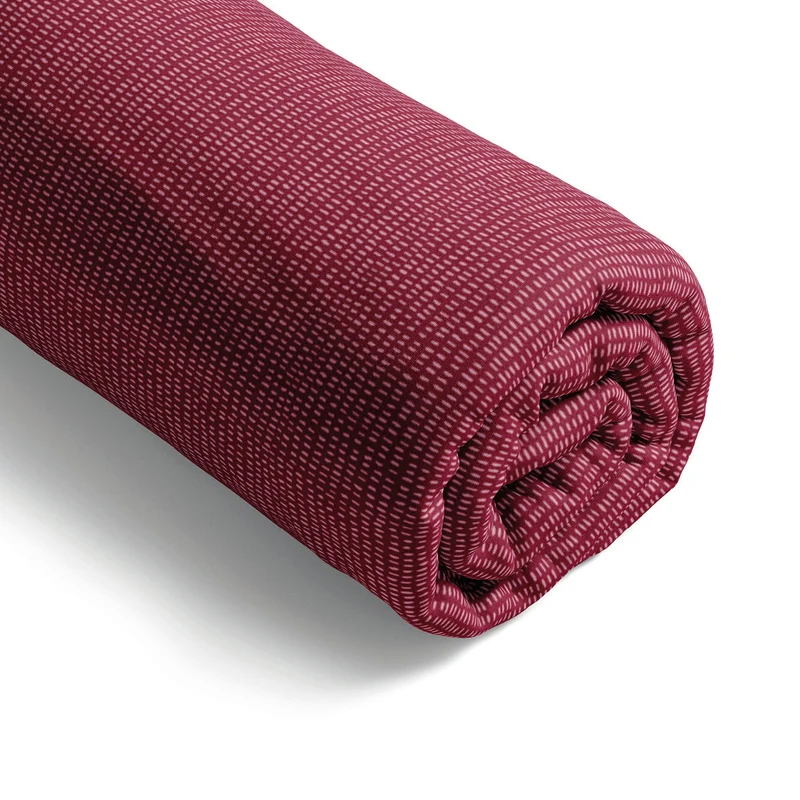 Drap-housse satin de coton - Pollen bordeaux