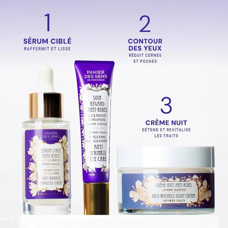 Routine anti-âge nuit - Sérum + Soin contour des yeux + Crème nuit