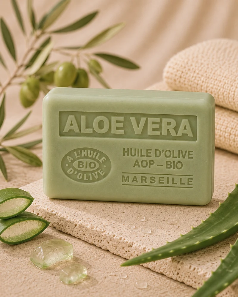 Savon à l'huile d'olive Bio parfumé à l'Aloe Vera 125g
