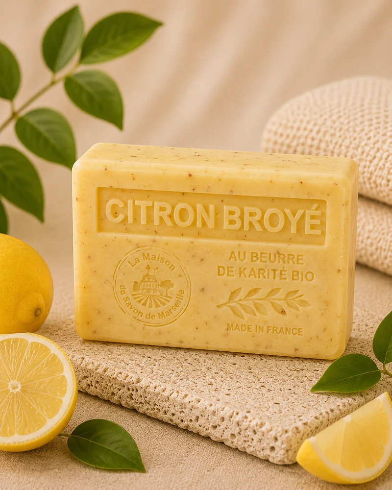 Savon Parfumé Exfoliant au Citron Broyé 125g