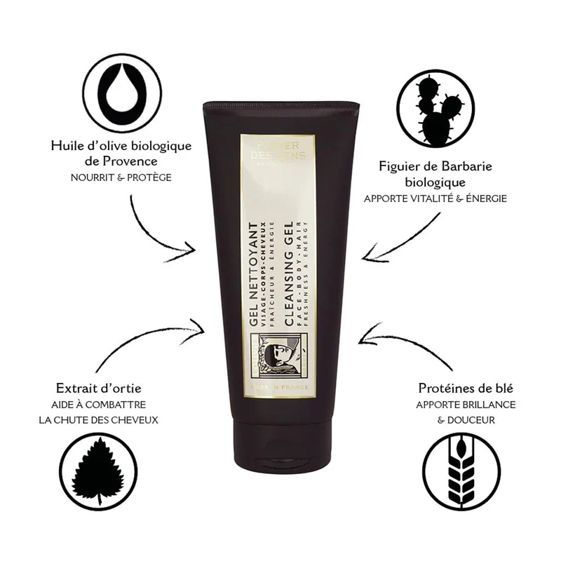 Gel nettoyant corps, visage et cheveux - Hydratation et Énergie