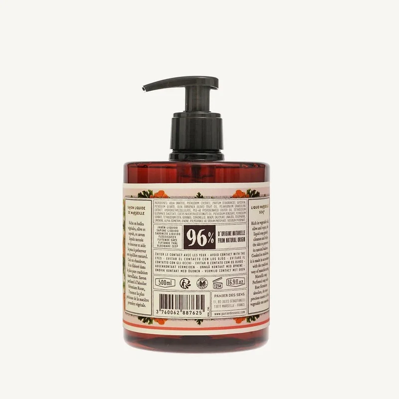 Savon liquide de Marseille - Géranium Rosat 500ml