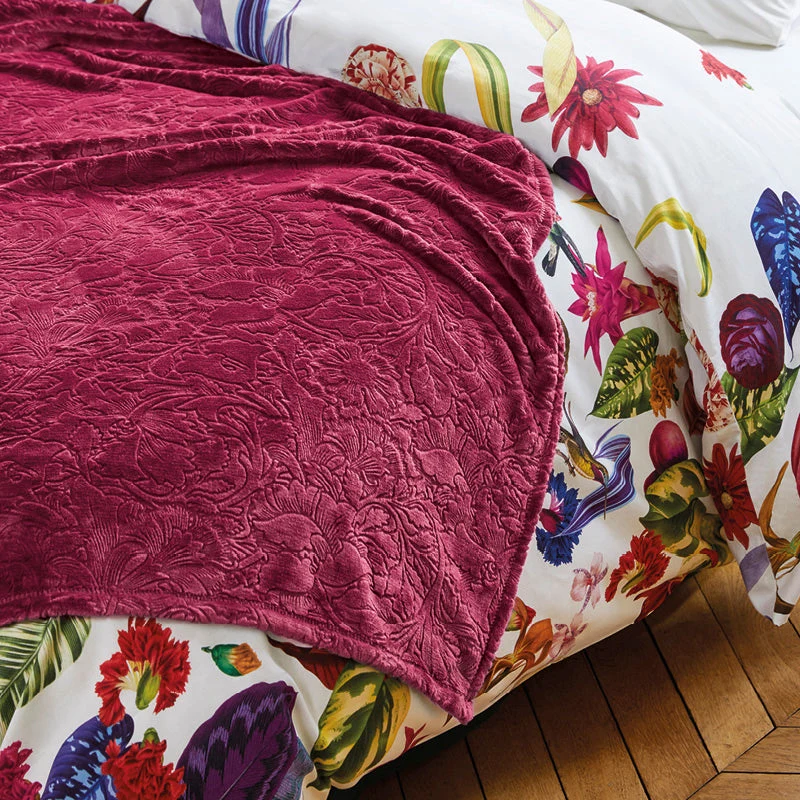 Maxi plaid/couvre-lit - Arabesque bordeaux