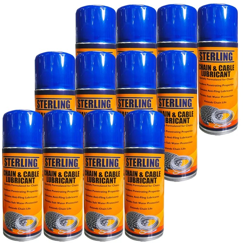 Lubrifiant pour chaînes et câbles 400 ml - Boîte de 12 bidons