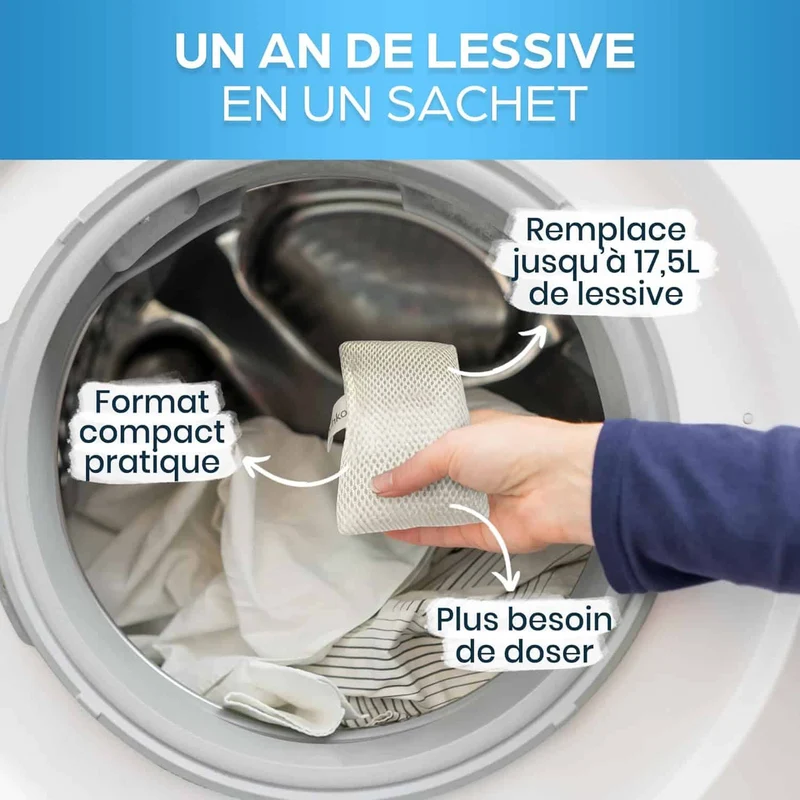 Sachet Lessive Magnésium : 350 Lavages, économique, sain et efficace