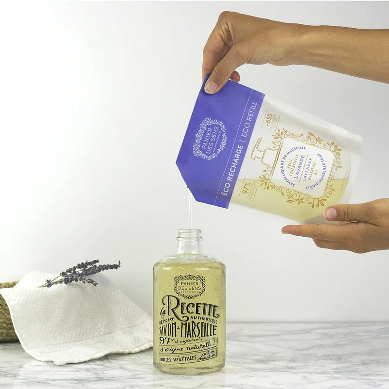Recharge savon liquide de Marseille - Huile Essentielle de Lavande 500ml